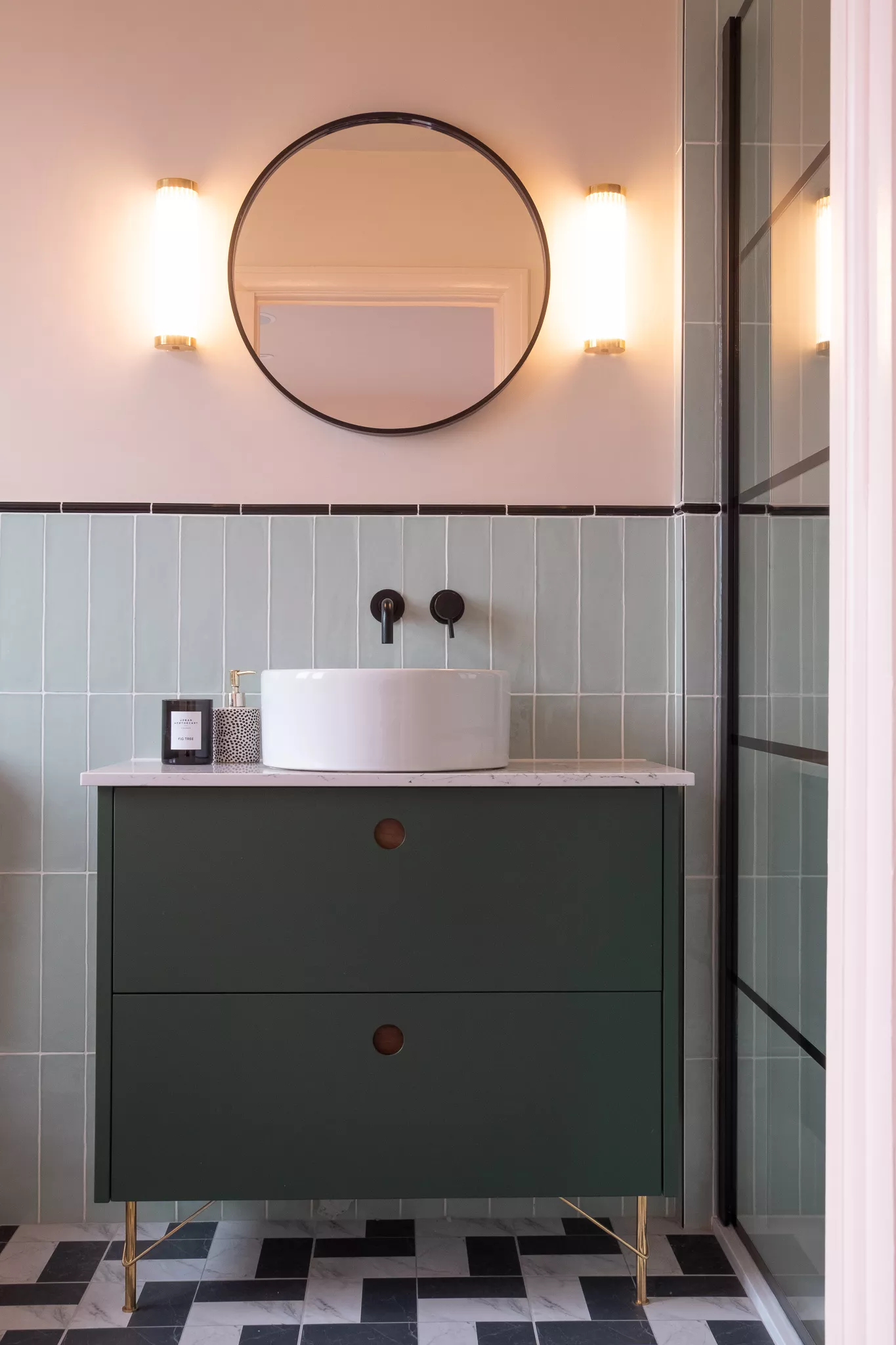Deep Green Floating Cabinet