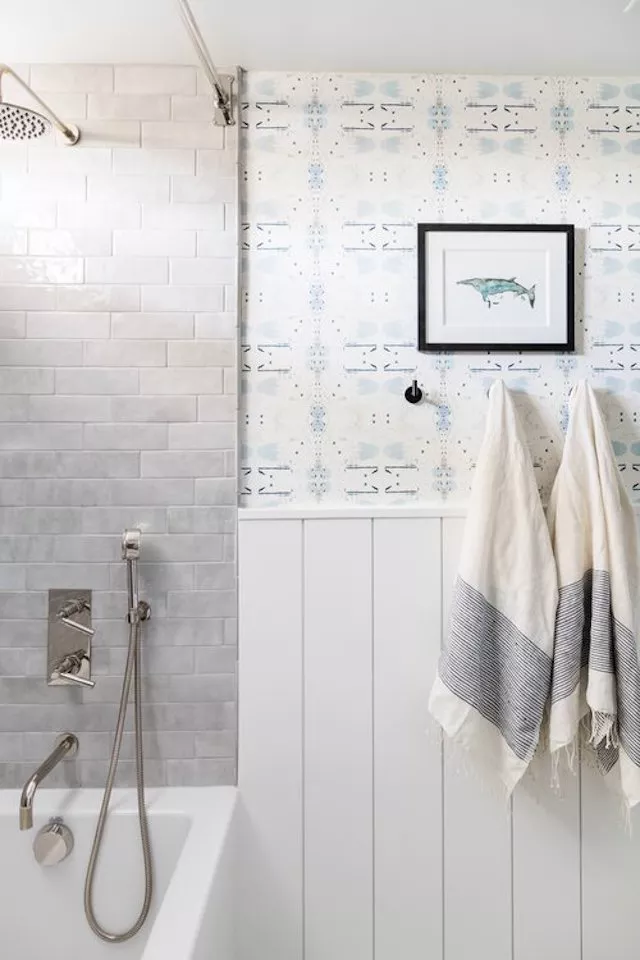 Light Blue Patterned Wallcoverings