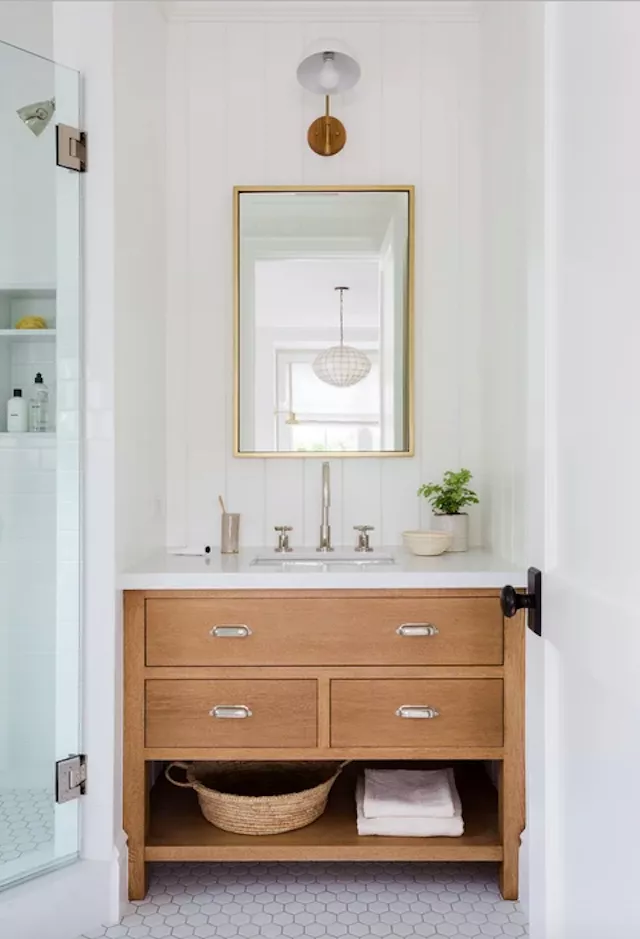 Natural Oak Storage Vanity