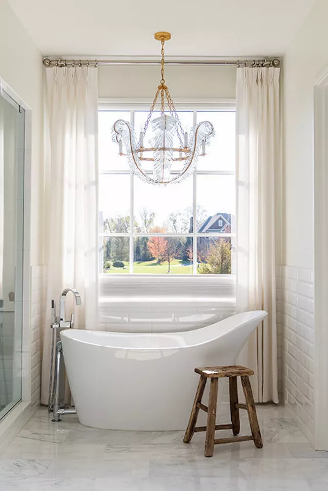 Freestanding Tub & Crystal Chandelier