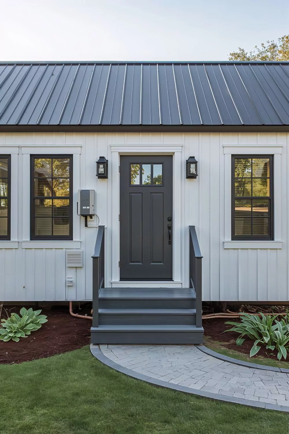 31 Tiny Shed House Ideas for Small and Creative Living Spaces 17 Modern White Board and Batten Shed