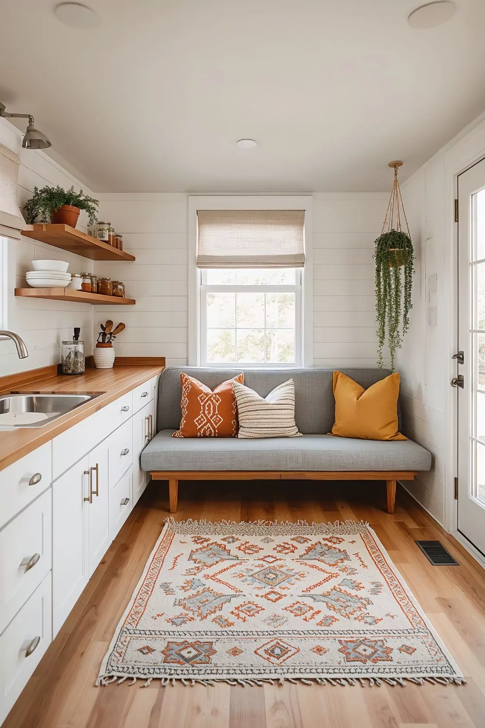 31 Tiny Shed House Ideas for Small and Creative Living Spaces 23 Compact Scandinavian Kitchen and Lounge