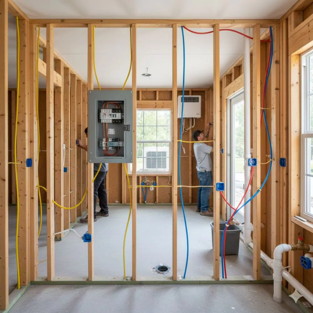 31 Tiny Shed House Ideas for Small and Creative Living Spaces 24 Exposed Utility Framing Stage