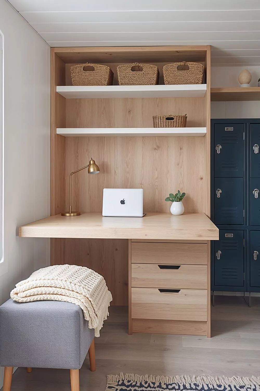 31 Tiny Shed House Ideas for Small and Creative Living Spaces 25 Minimalist Built In Desk Workstation