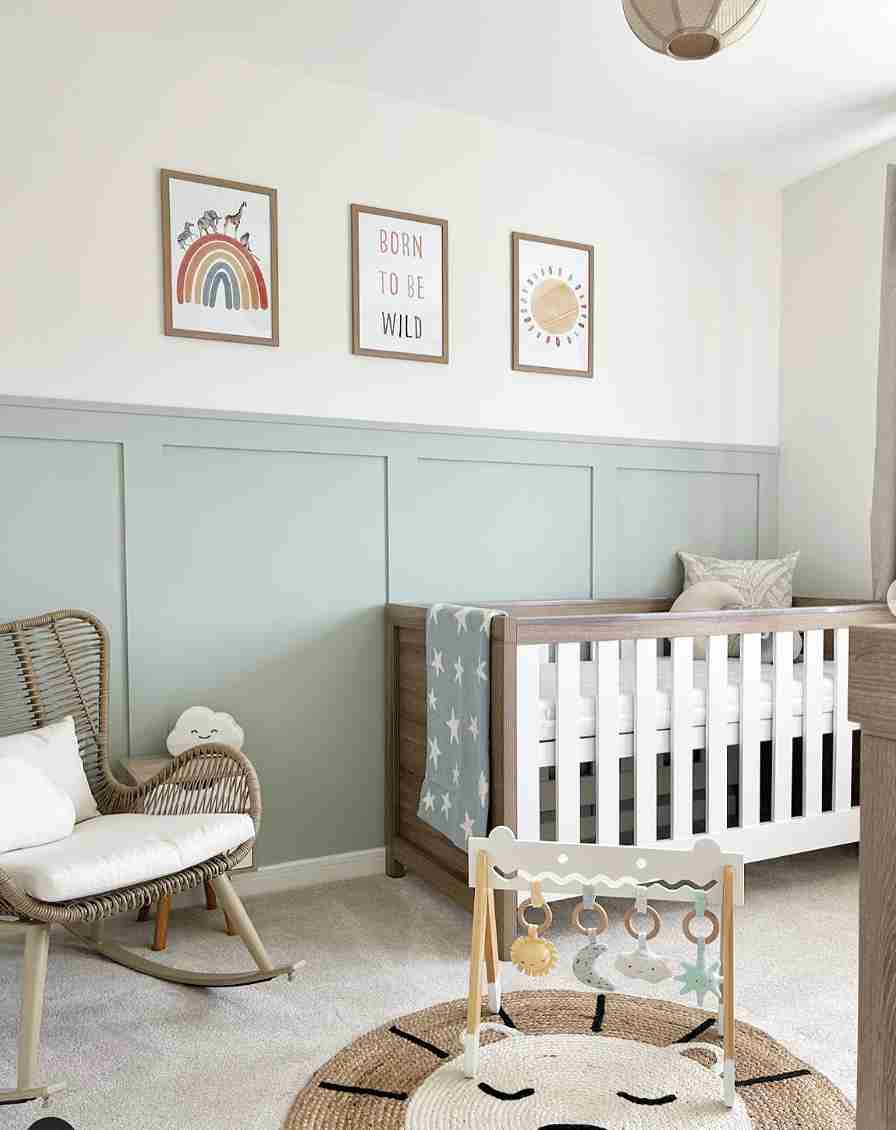 25 Toddler Boy Bedroom Ideas for a Fun and Functional Space 9 Boho Safari Room with Rattan Rocking Chair