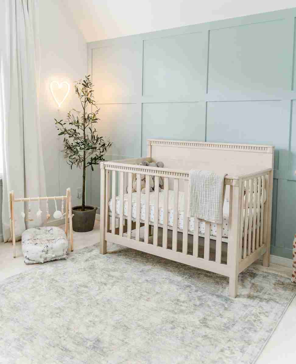 25 Toddler Boy Bedroom Ideas for a Fun and Functional Space 10 Minimalist Sage Room with Light Wood Crib