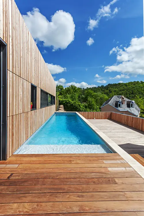 Elevated Lap Pool on Wooden Deck