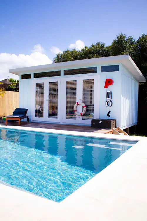 Modern Pool with Retro Cabana