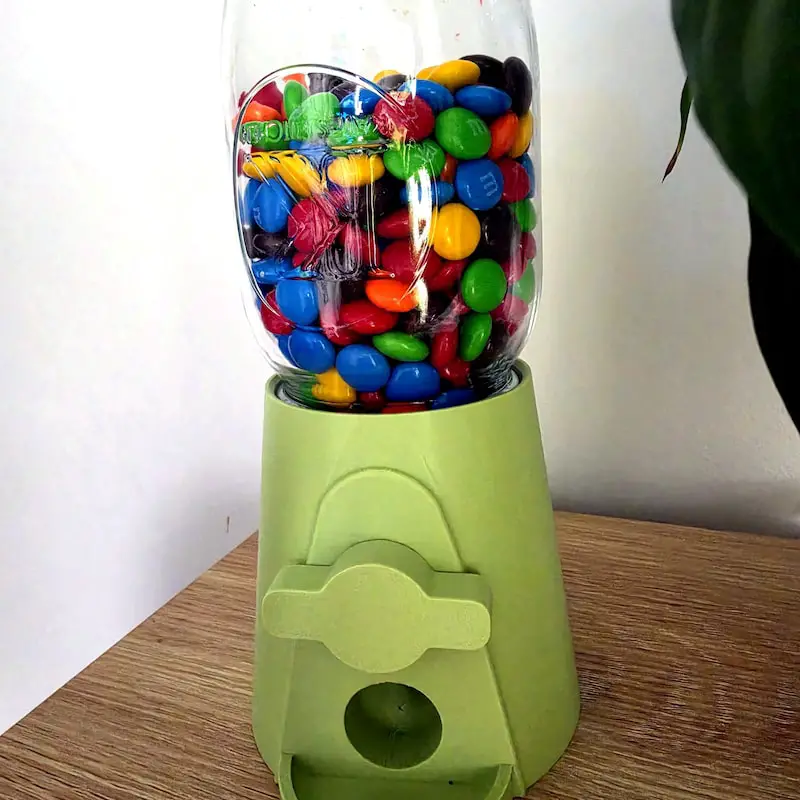 21+ Office Candy Jar Ideas for a Fun Workspace 9 Green Desktop Gumball Dispenser