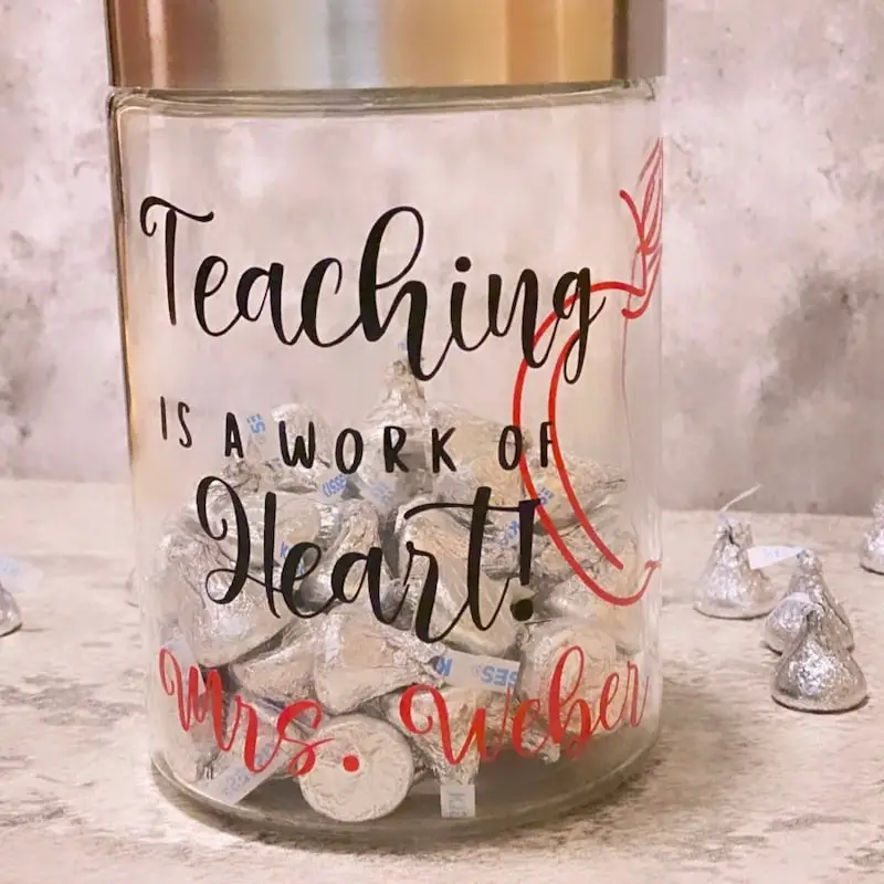 21+ Office Candy Jar Ideas for a Fun Workspace 13 Teacher Appreciation Glass Jar