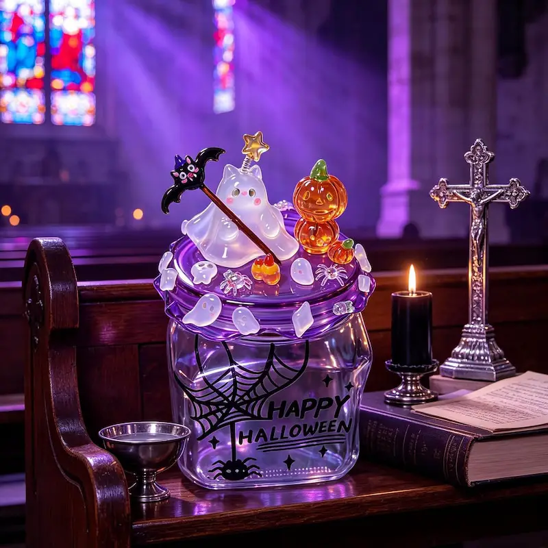21+ Office Candy Jar Ideas for a Fun Workspace 15 Halloween Ghost Glass Jar