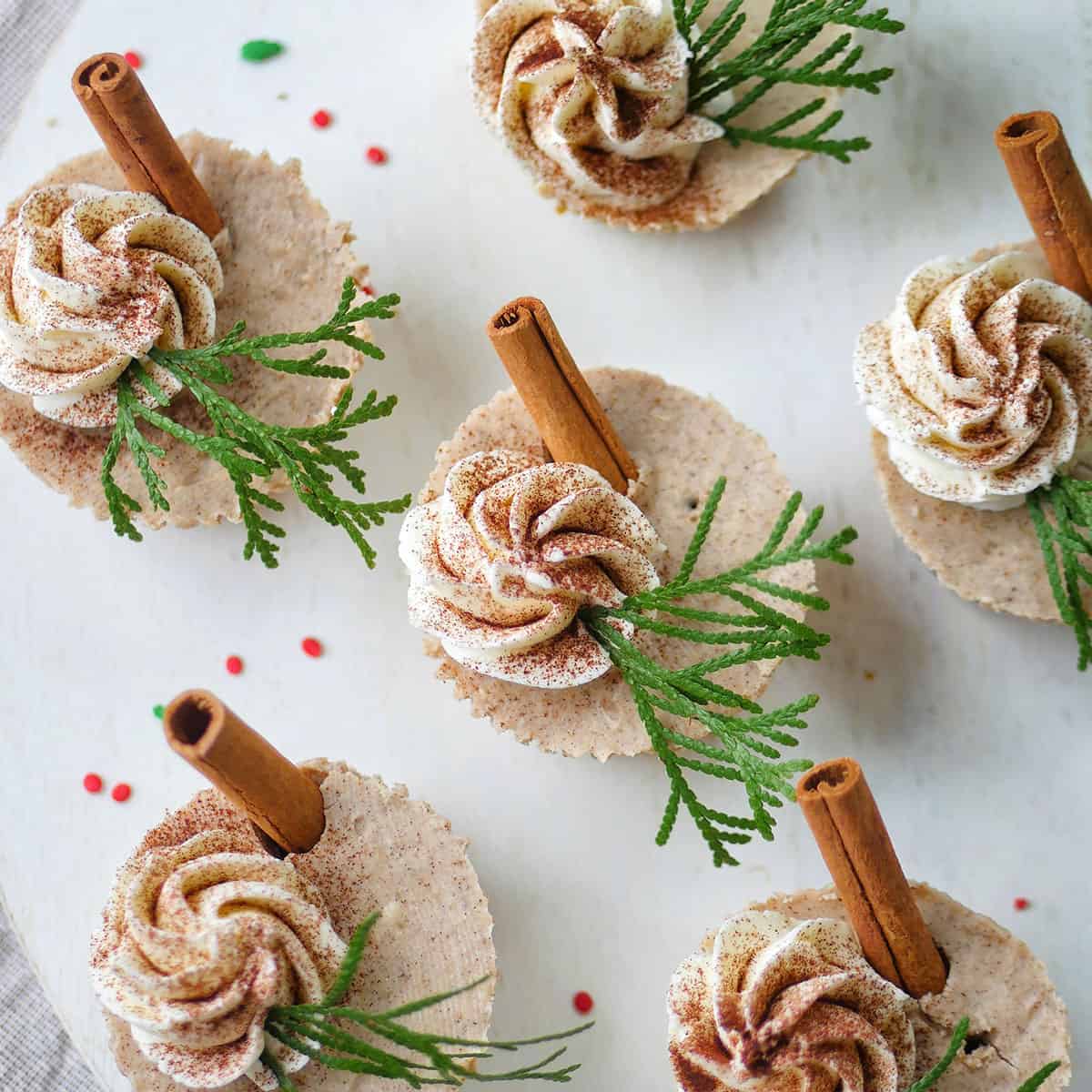 51+ Christmas Desserts Ideas for a Crowd 4 Mini Cinnamon Cheesecake Cups
