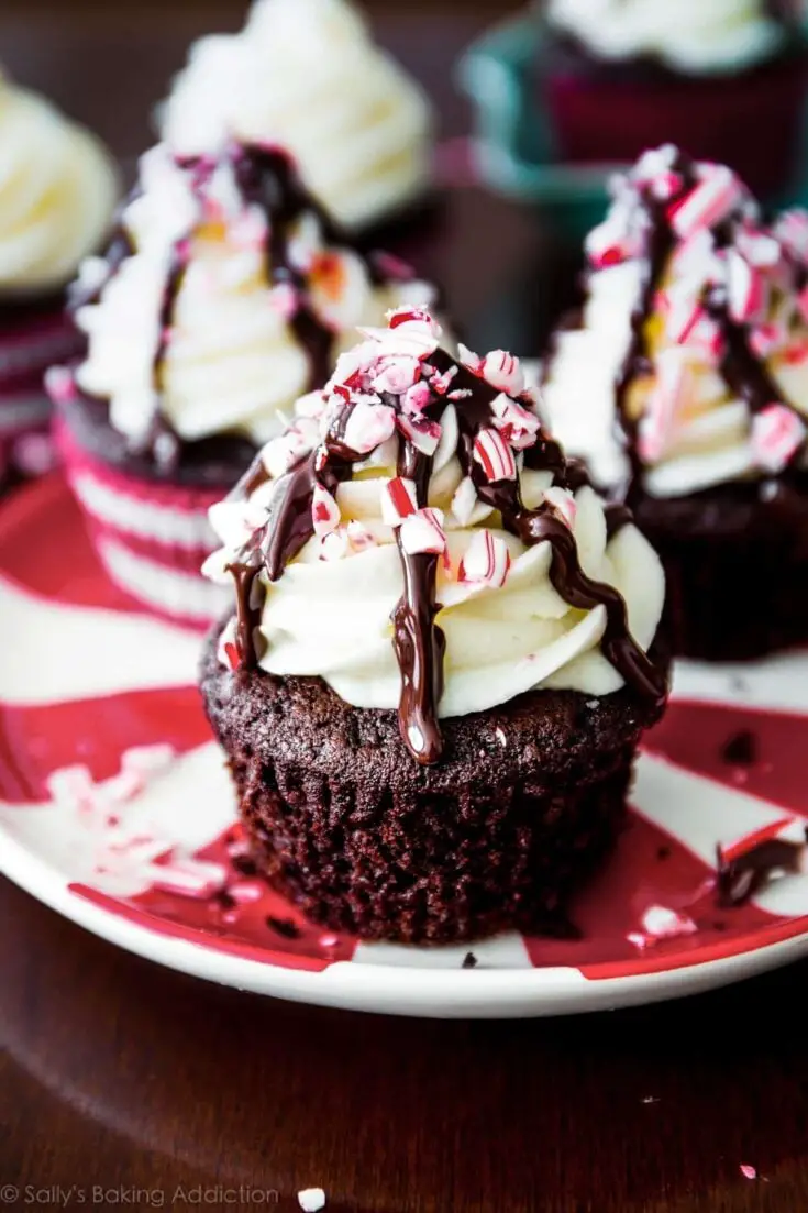 51+ Christmas Desserts Ideas for a Crowd 17 Dark Chocolate Peppermint Cupcakes
