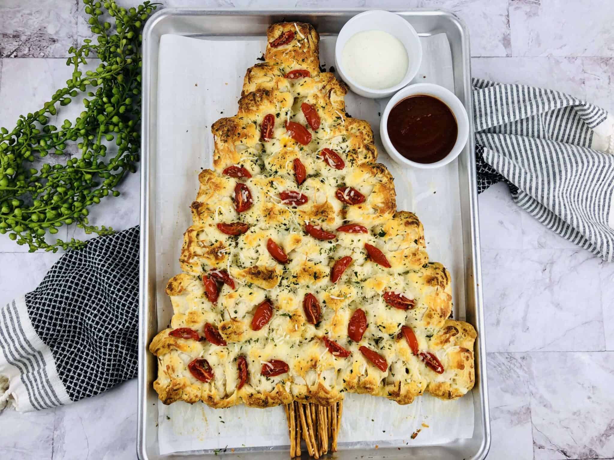 Christmas Tree Garlic Bread Pull-Apart