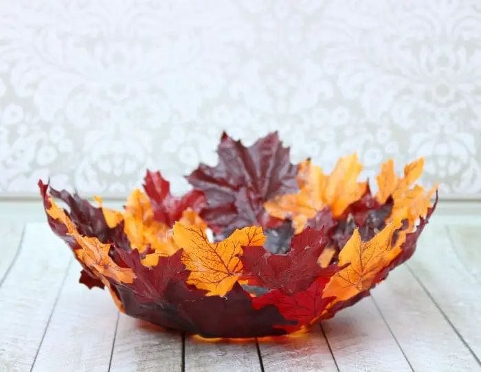 29+ Dollar Tree Fall Decor DIY Ideas for a Beautiful Budget Friendly Home 10 Maple Leaf Decorative Bowl