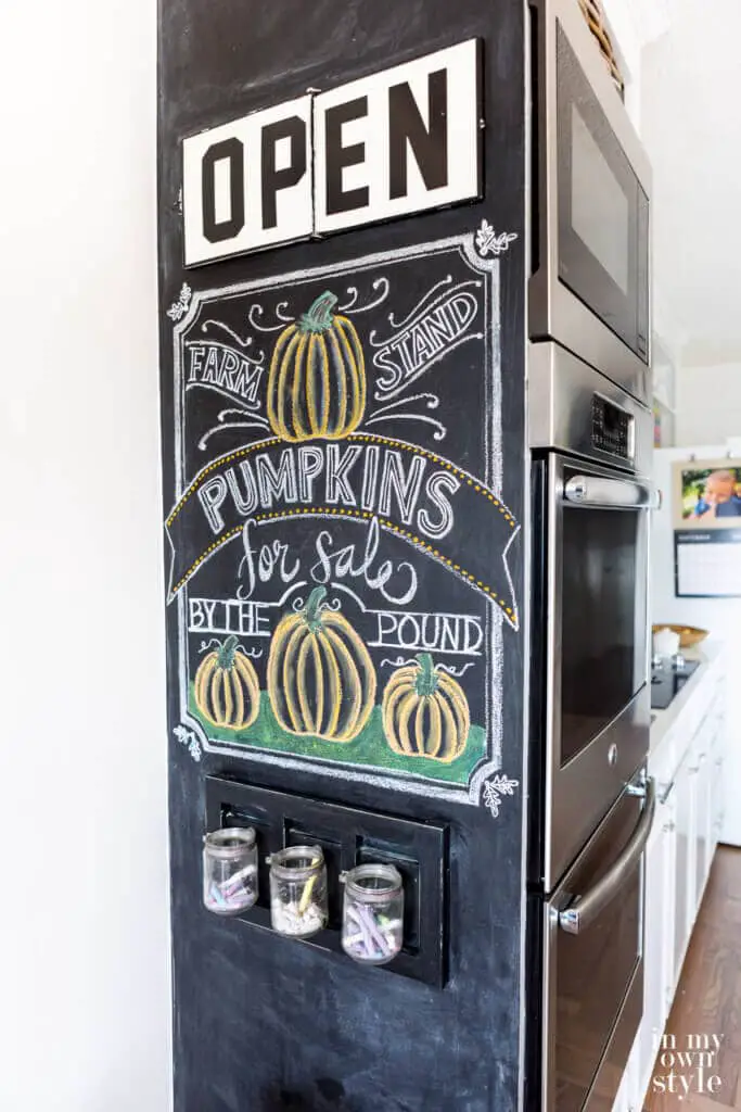 29+ Dollar Tree Fall Decor DIY Ideas for a Beautiful Budget Friendly Home 12 Chalkboard Pumpkin Sign