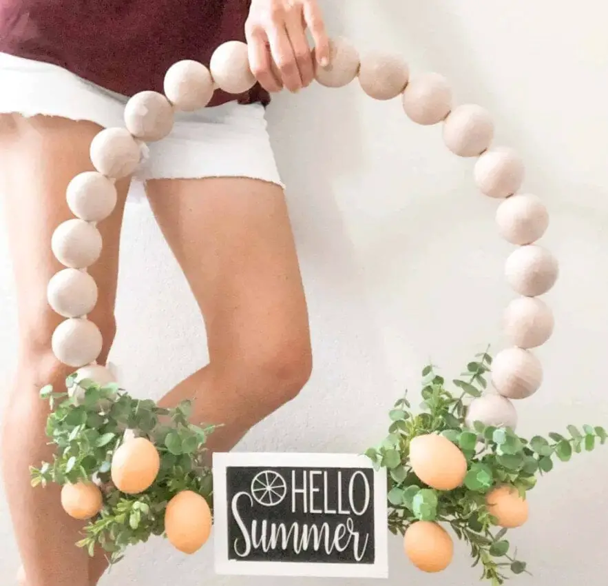 29+ Dollar Tree Fall Decor DIY Ideas for a Beautiful Budget Friendly Home 16 Wood Bead Lemon Wreath