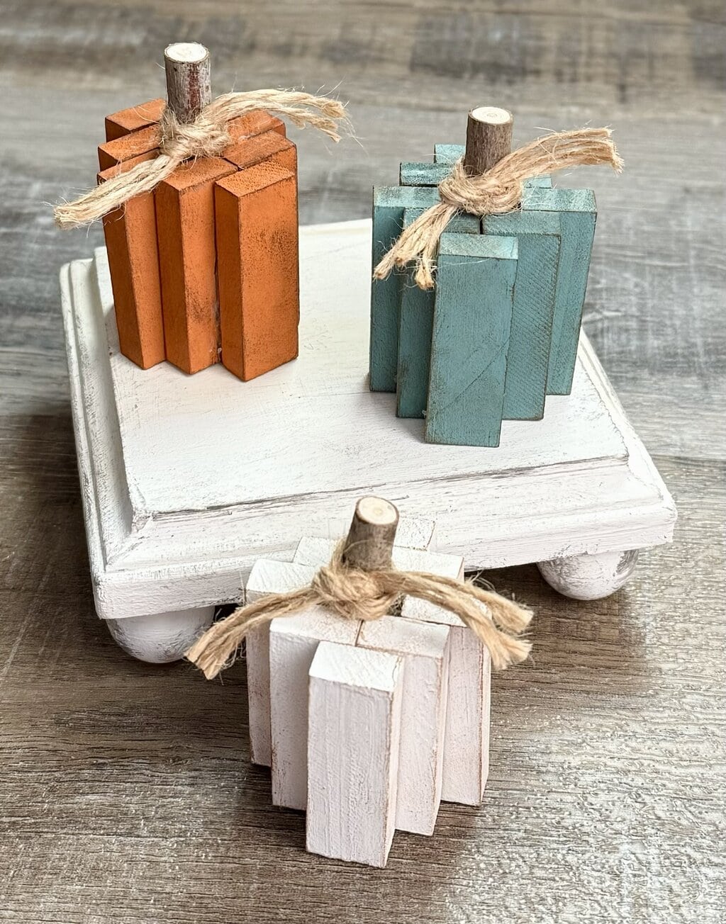 29+ Dollar Tree Fall Decor DIY Ideas for a Beautiful Budget Friendly Home 20 Wooden Block Pumpkins