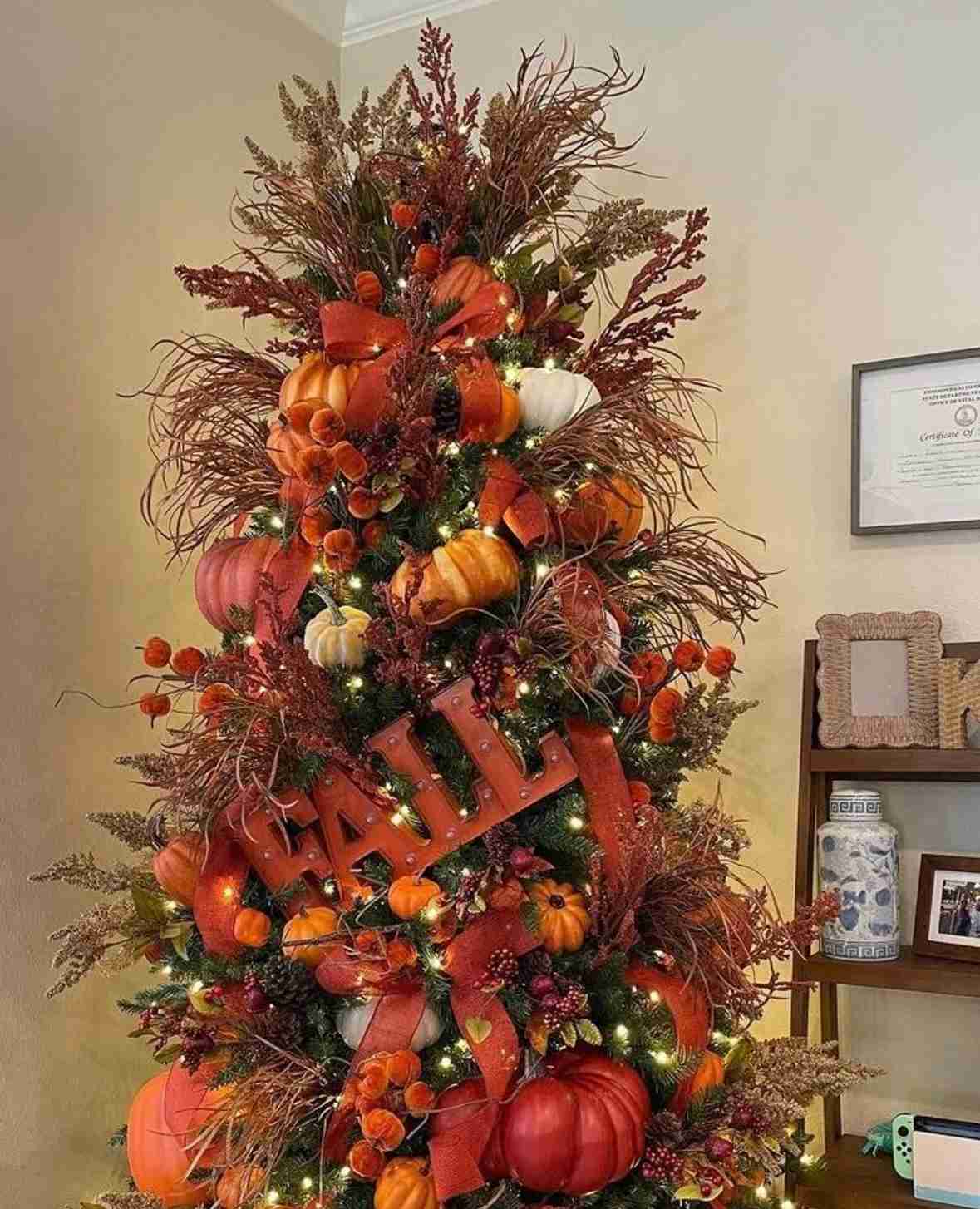 Rust Orange Marquee Letter Tree