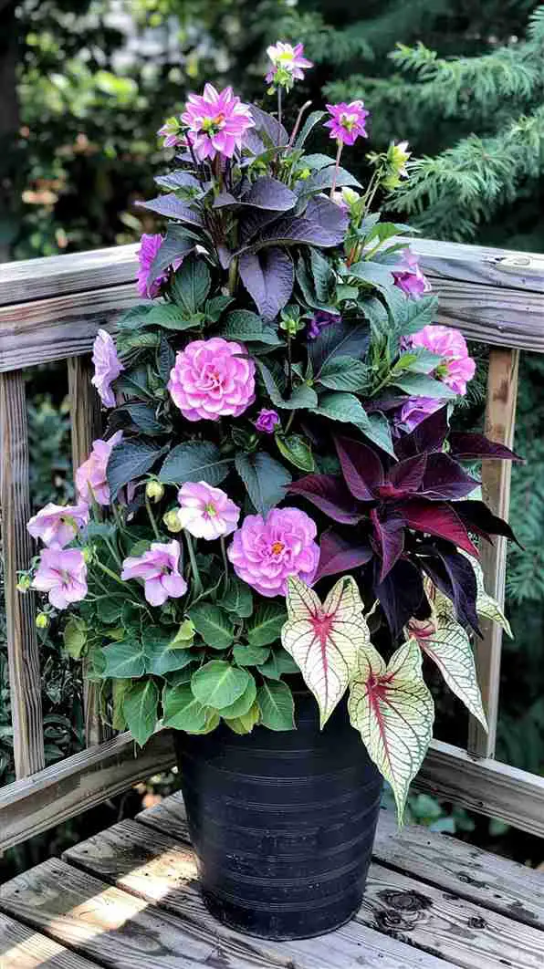 Multi-Textured Deck Corner Planter