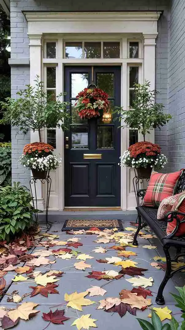 Coordinated Fall Porch and Entryway