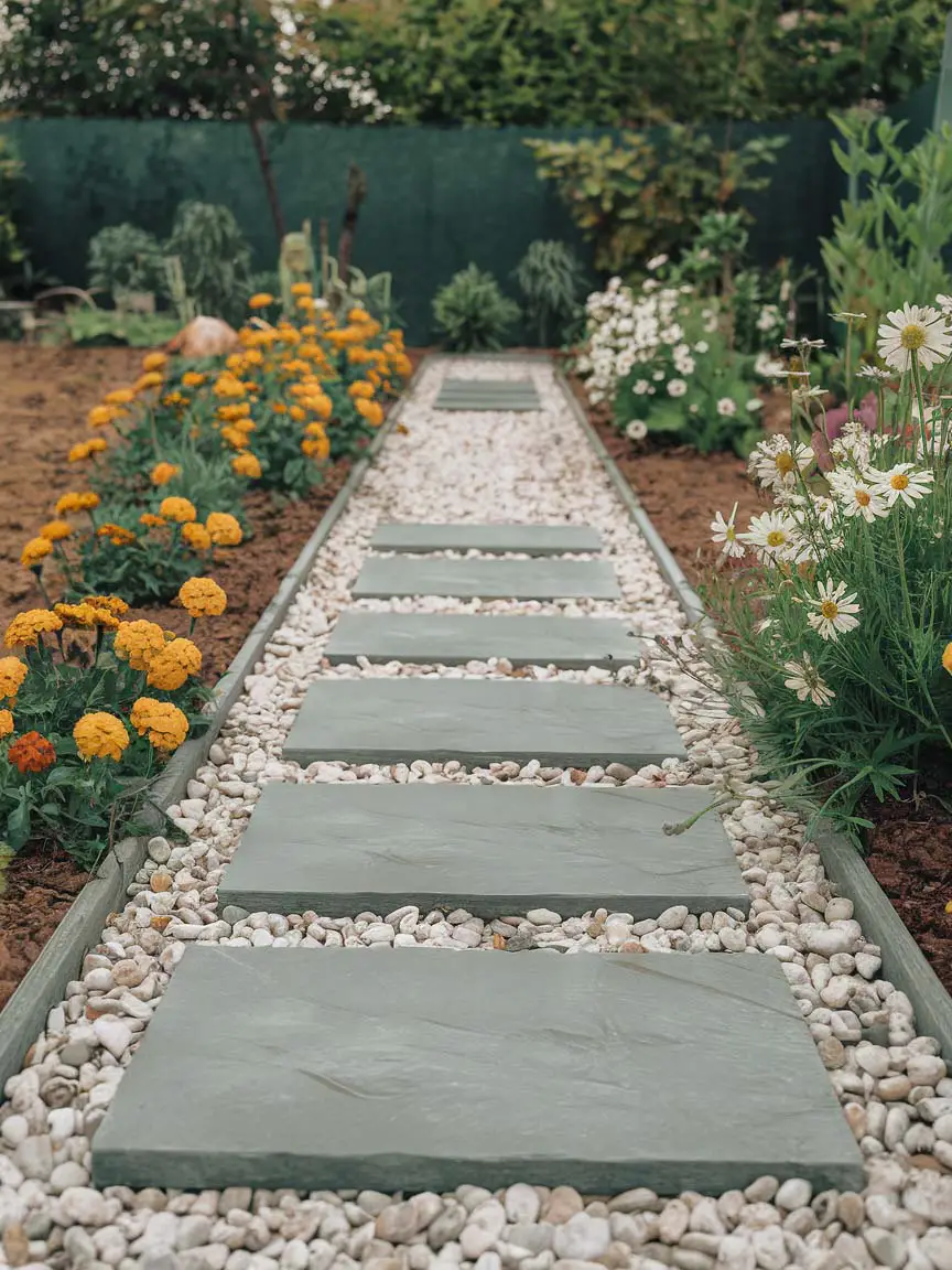 Linear Slate Paver Pathway