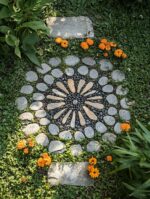 Stone Sunflower Mosaic Paver
