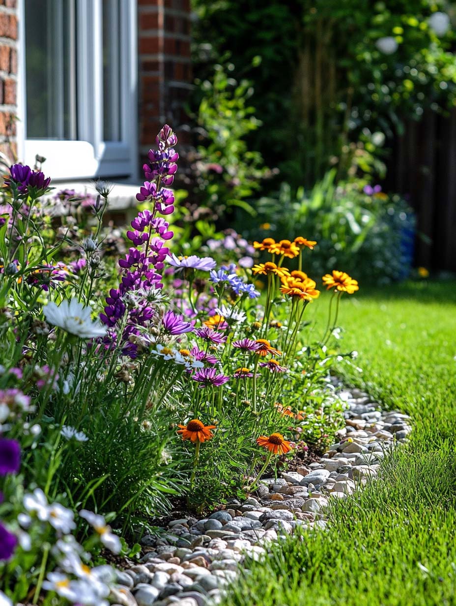 Stone Edged Wildflower Border