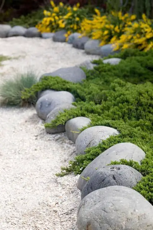 Natural River Rock Garden Border