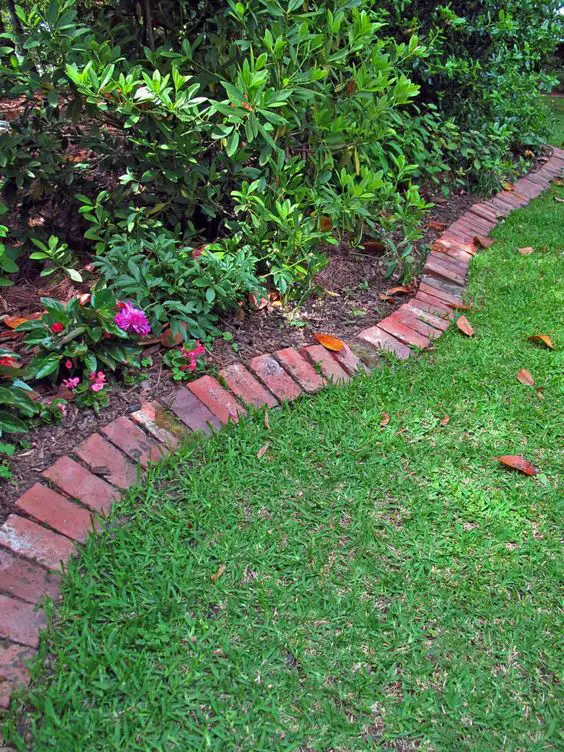 Classic Red Brick Lawn Edging