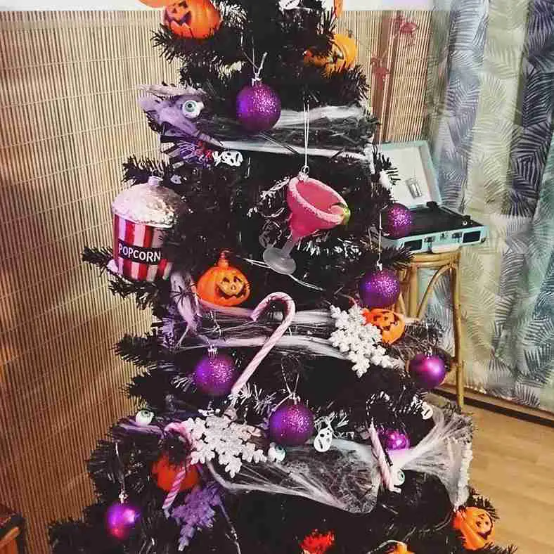 Purple and Spooky Movie Night Tree