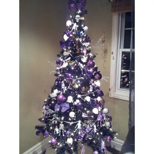 Purple Tinsel Skeleton Tree