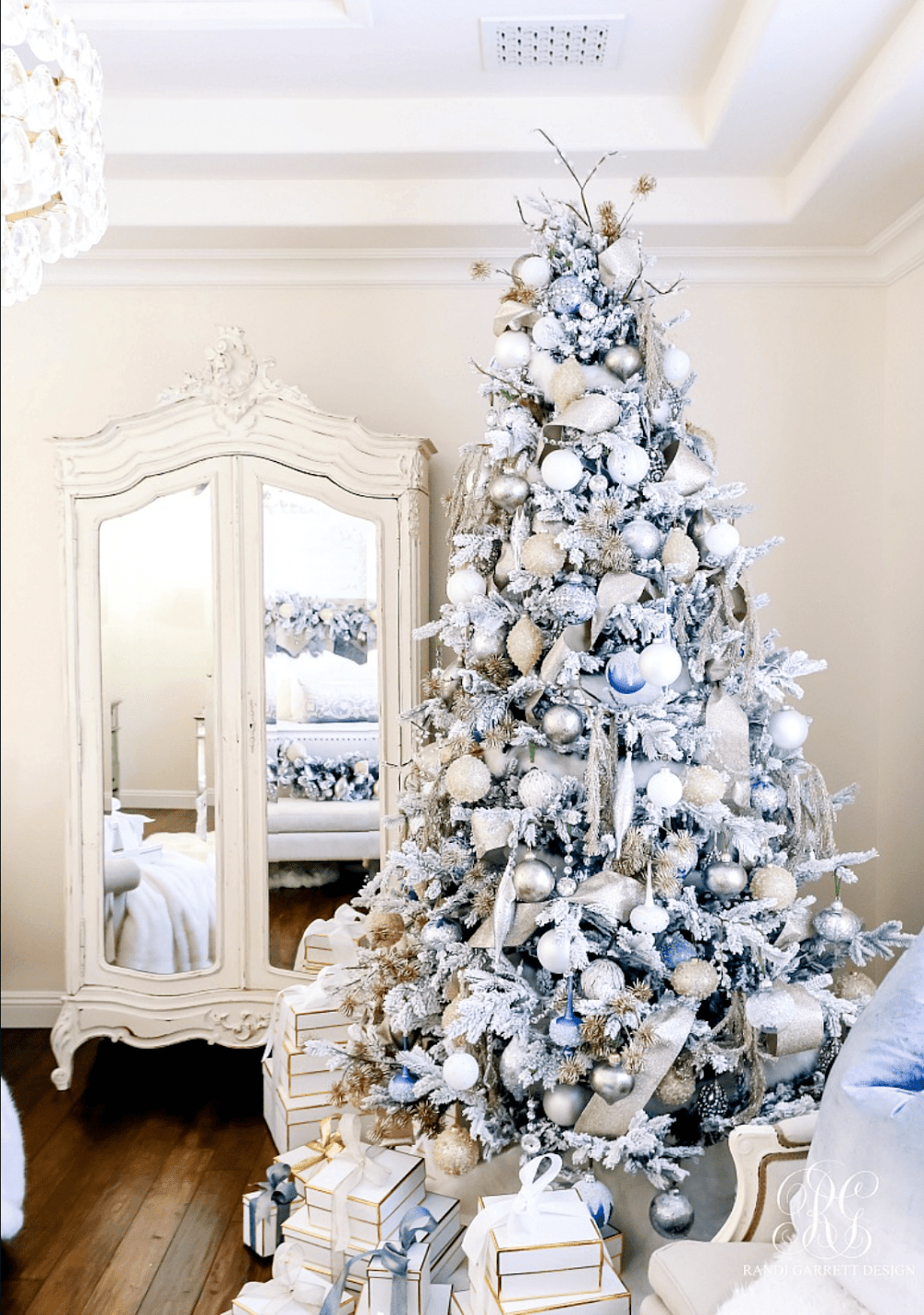 Vintage Shabby Chic Frosted Tree