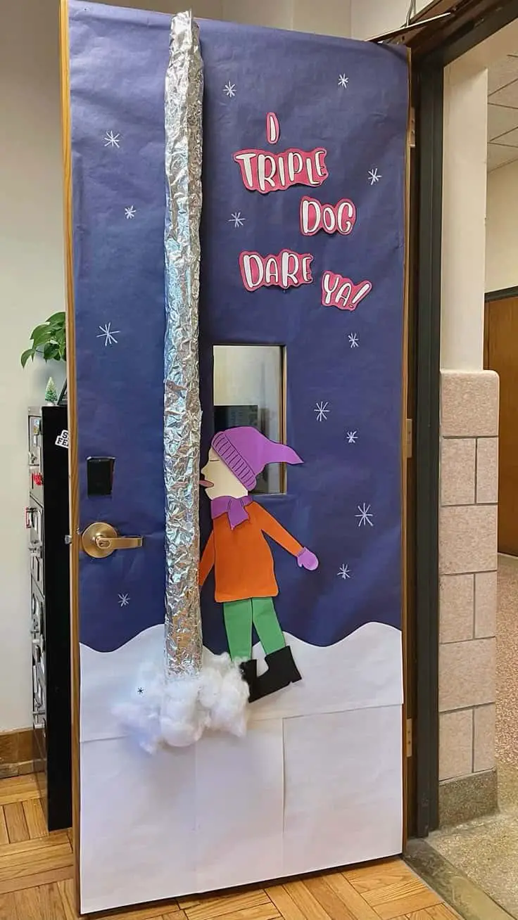 29+ Christmas Classroom Door Ideas That Are Easy & Cute 12 Triple Dog Dare Ya