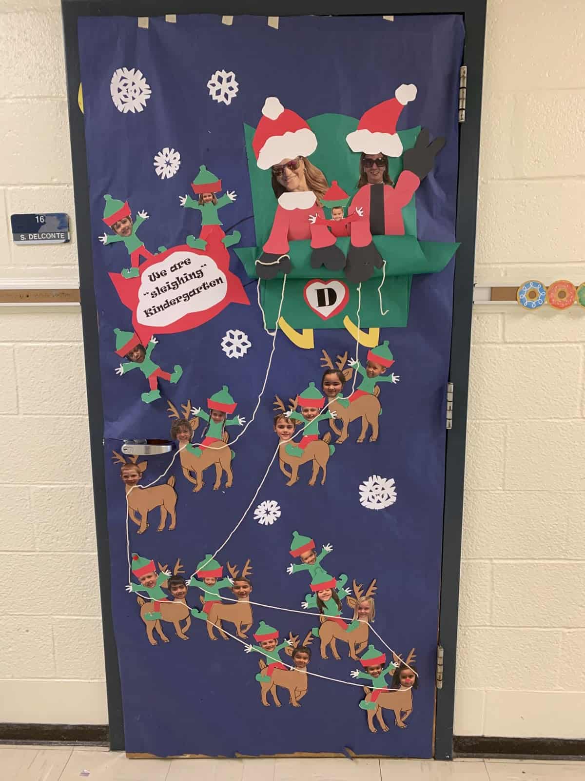 29+ Christmas Classroom Door Ideas That Are Easy & Cute 20 We Are Sleighing Kindergarten