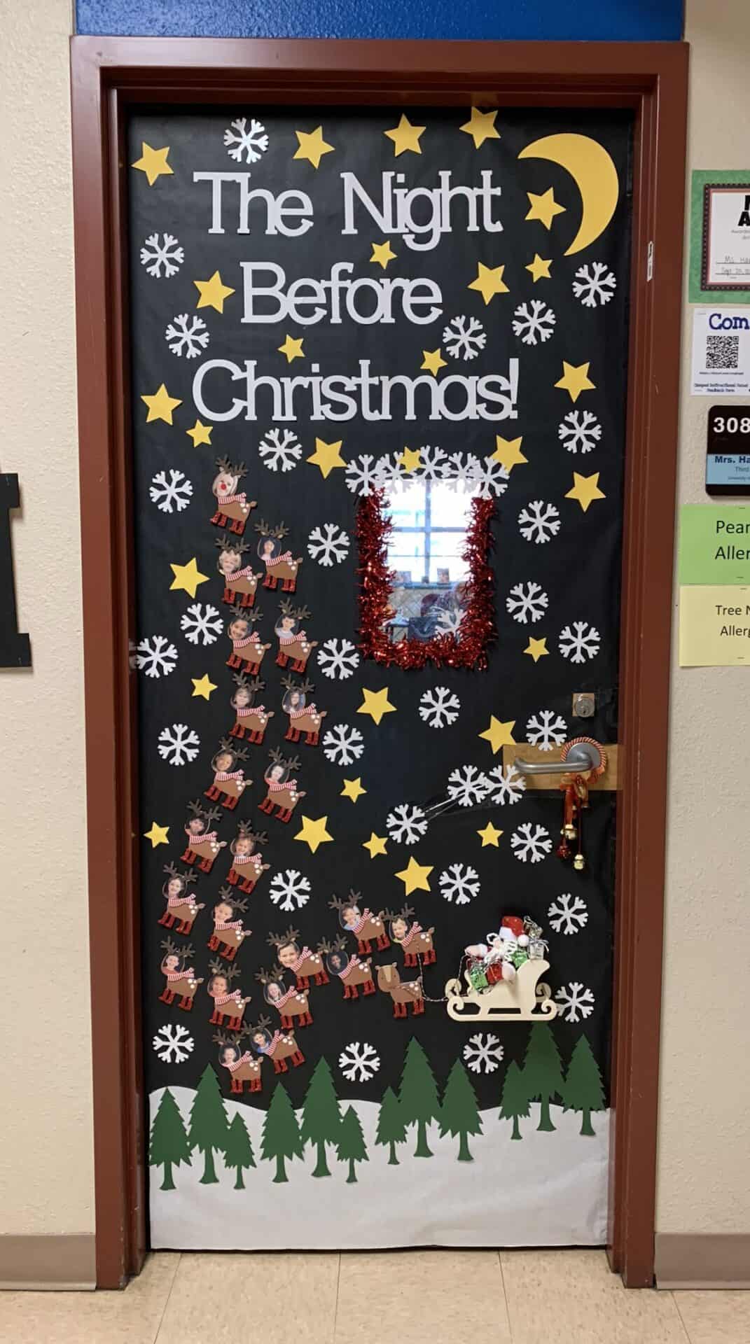 29+ Christmas Classroom Door Ideas That Are Easy & Cute 21 The Night Before Christmas Starry Night