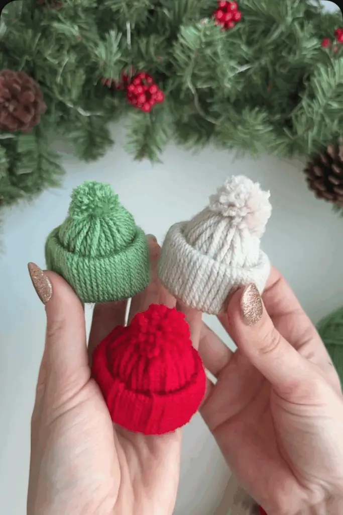 Mini Knit Beanie Ornaments