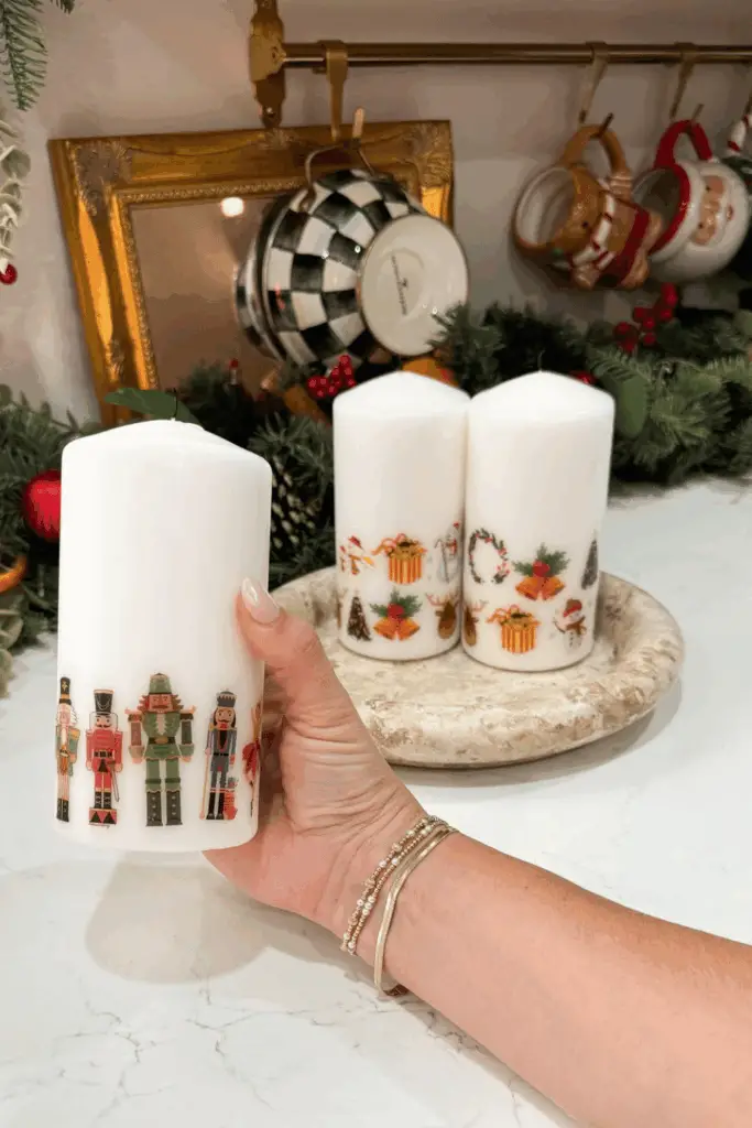 Decoupage Holiday Candle Set