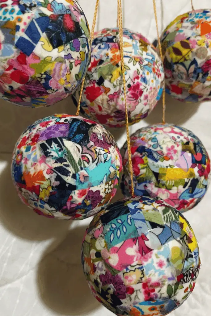 Patchwork Fabric Scrap Ornaments