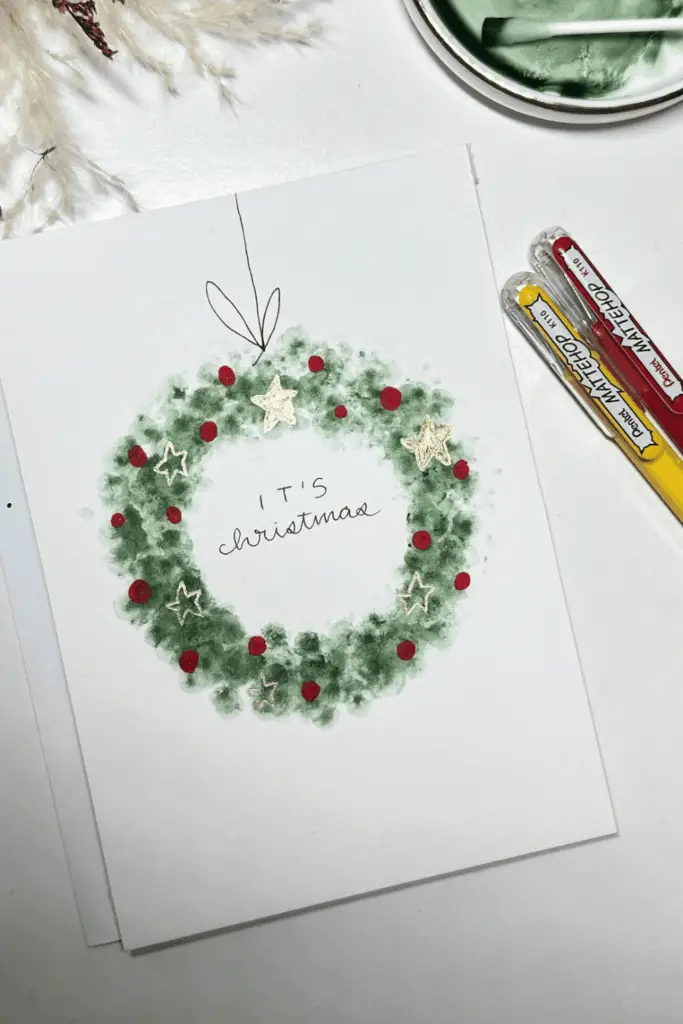 Hand Painted Water Color Holiday Card