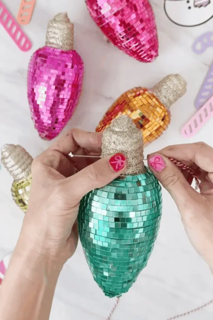 Disco Tile Light Bulb Ornaments