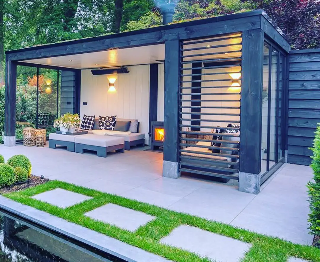 21 Covered Gazebo Ideas for a Beautiful and Cozy Outdoor Space 15 Modern Enclosed Poolside Lounge