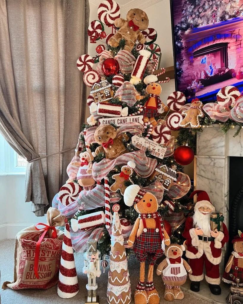 Candy Cane Lane Fireplace Tree