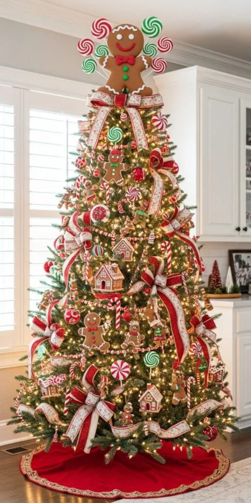 Bright Candy Swirl Gingerbread Tree
