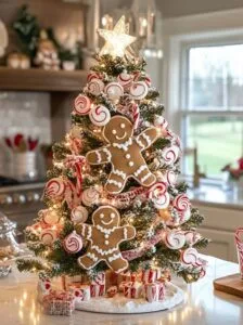Tabletop Peppermint Gingerbread Tree