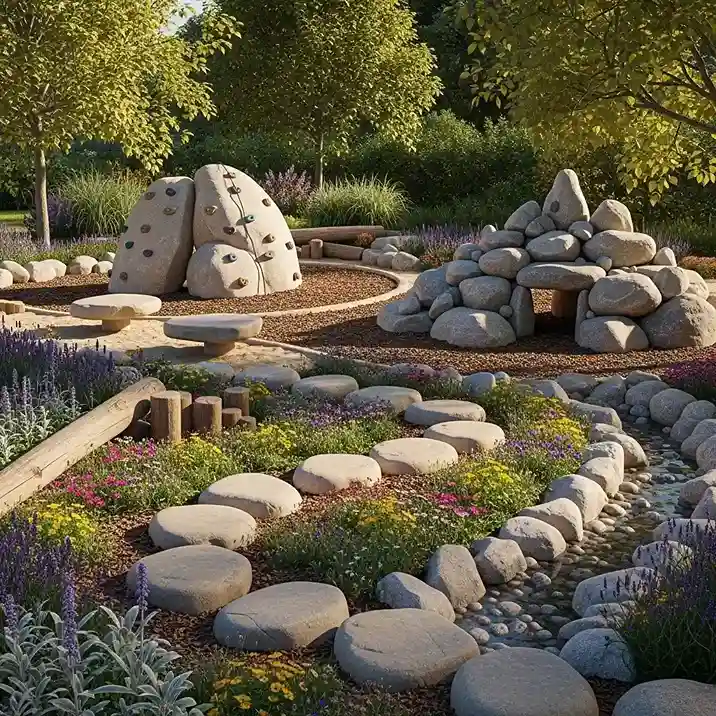 21 Boulders Landscaping Ideas for a Stunning Yard 16 Natural Play Area with Rock Features