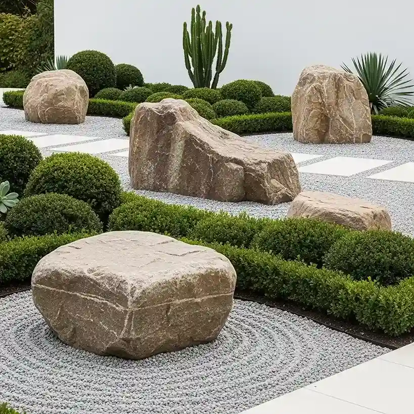 21 Boulders Landscaping Ideas for a Stunning Yard 17 Minimalist Zen Rock Garden