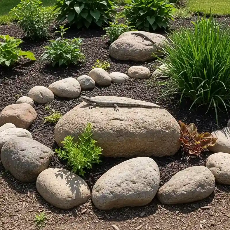21 Boulders Landscaping Ideas for a Stunning Yard 18 Lizard Sunning Rock