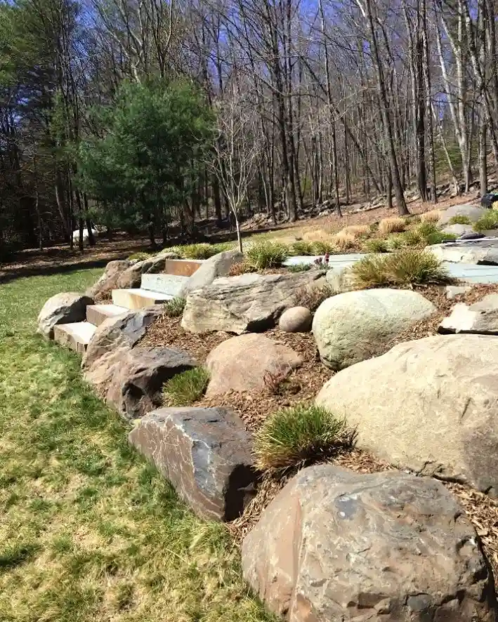 21 Boulders Landscaping Ideas for a Stunning Yard 22 Woodland Hillside Rock Steps